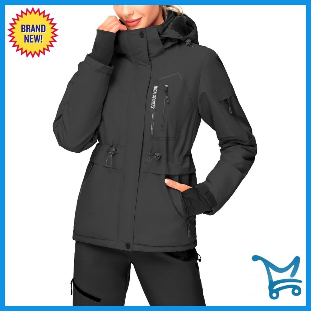 Waterproof Ski Jacket Women Warm Windproof Snowboard Coat Fleece Lined